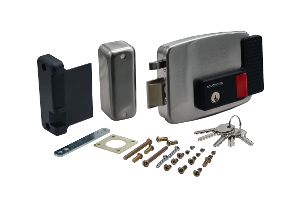 AT-EL101GF.4 (открывается наружу, петли справа) Электромеханический замок ACCORDTEC, накладной, 5 ключей